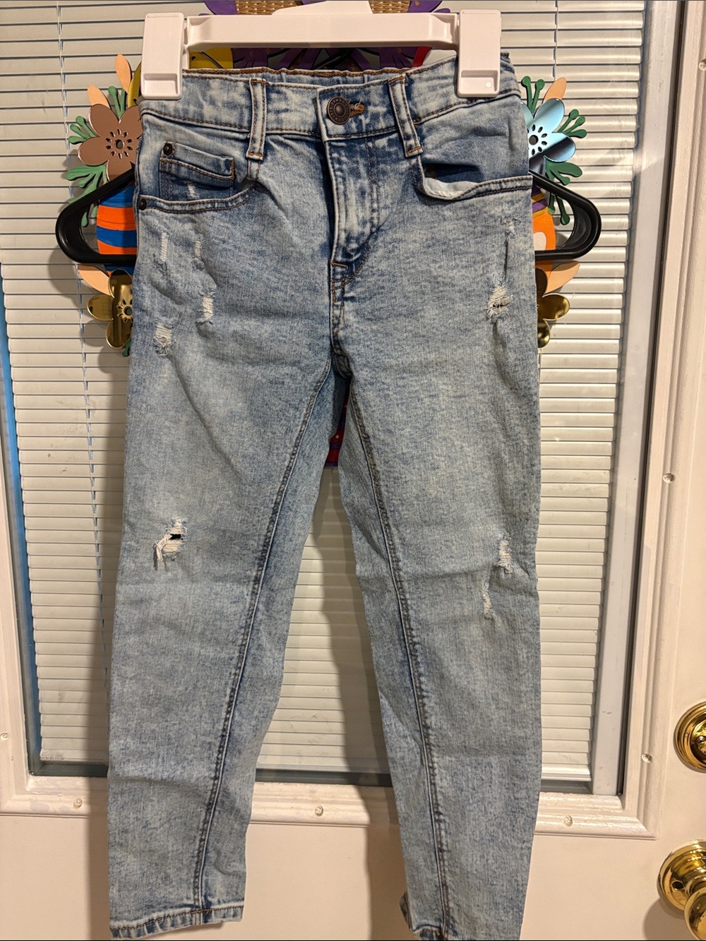 Zara Light Blue Distressed Kids Skinny Jeans